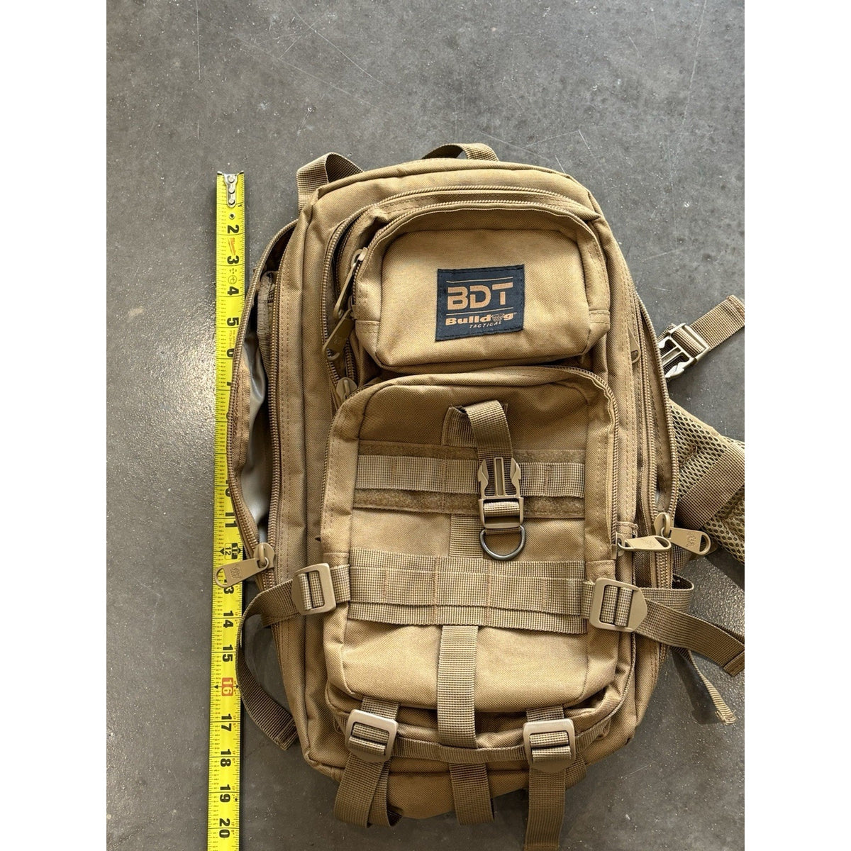 BDT Bulldog Tactical Tank Pack Tactical Backpack Tan 20L Fits 15" Laptop