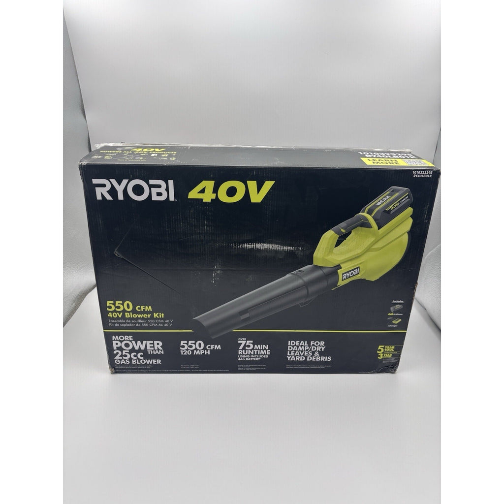 Ryobi 40V Jet Fan Blower 120MPH 550 CFM, Cordless Battery Model RY40LB01