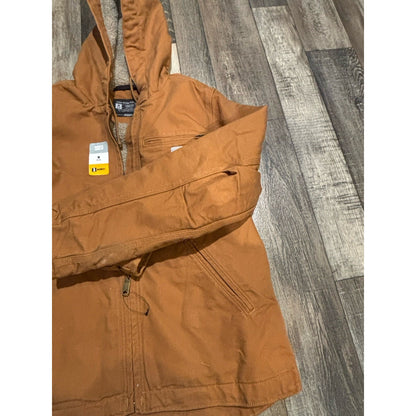 Carhartt Men’s Loose Fit Hooded Lined Full Zip Jacket Brown Size M Mid-Length