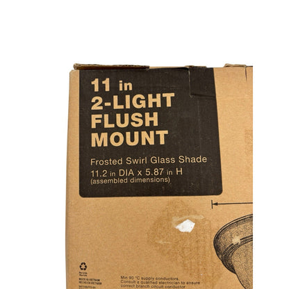 2-Light Flush Mount Brushed Nickel 11" FZP8012A