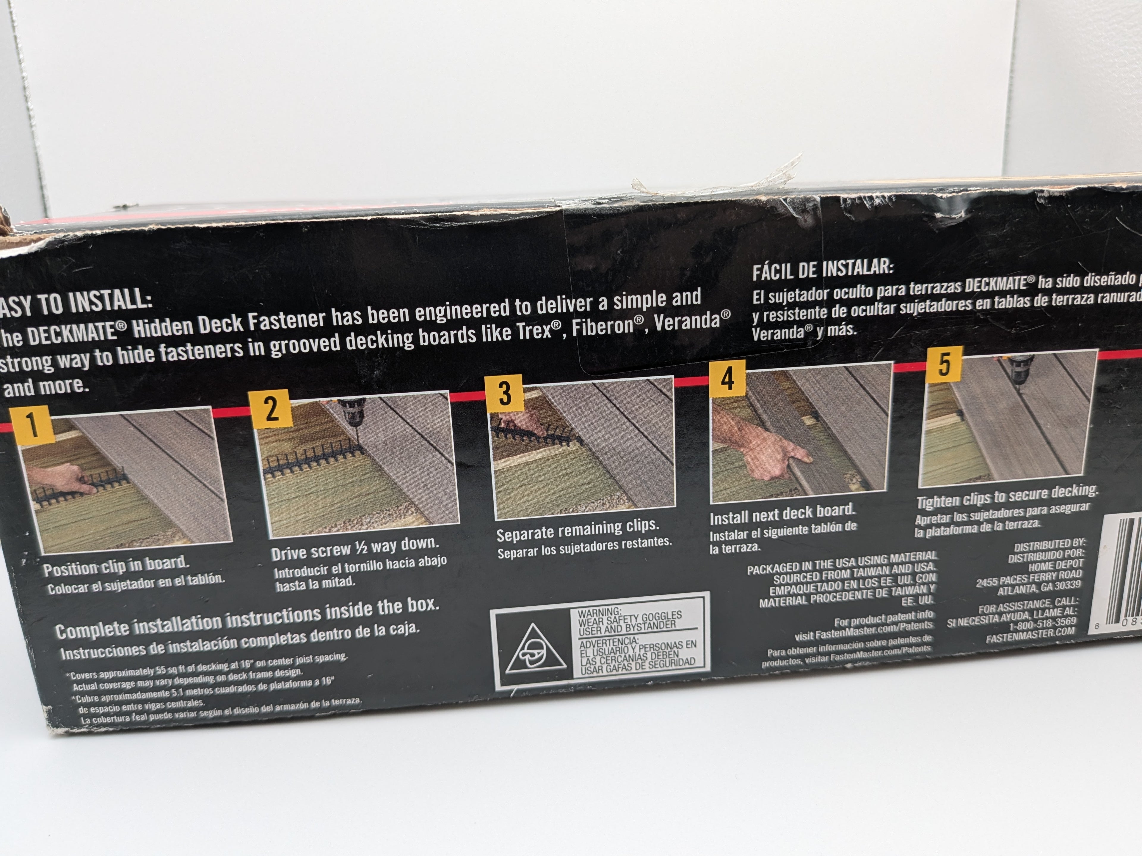 96-Pack 55 sq ft. Black Collated Universal Hidden Deck Fasteners for Grooved Decking
