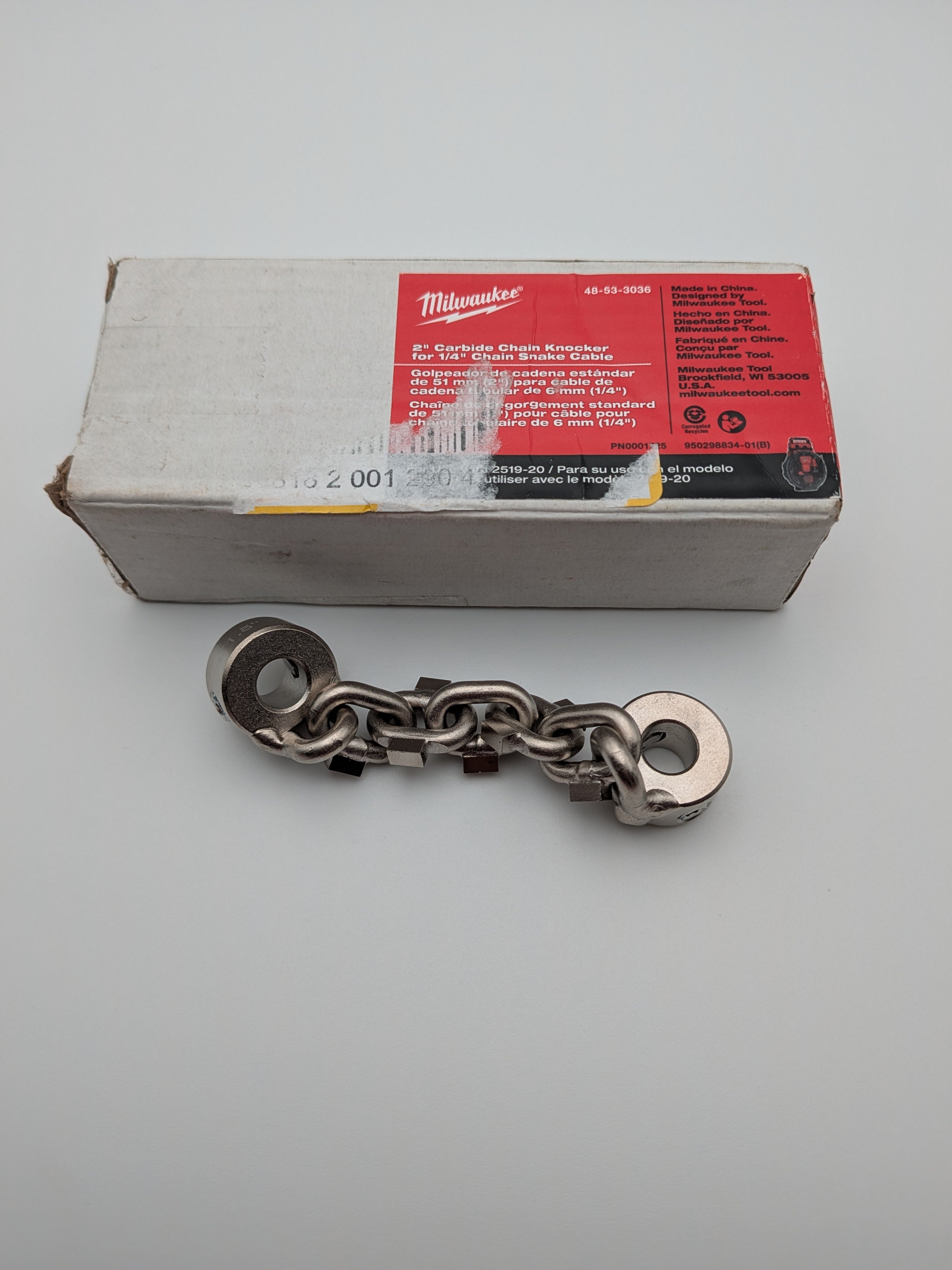 2 in. Carbide Chain Knocker for 1/4 in. Chain Snake Cable