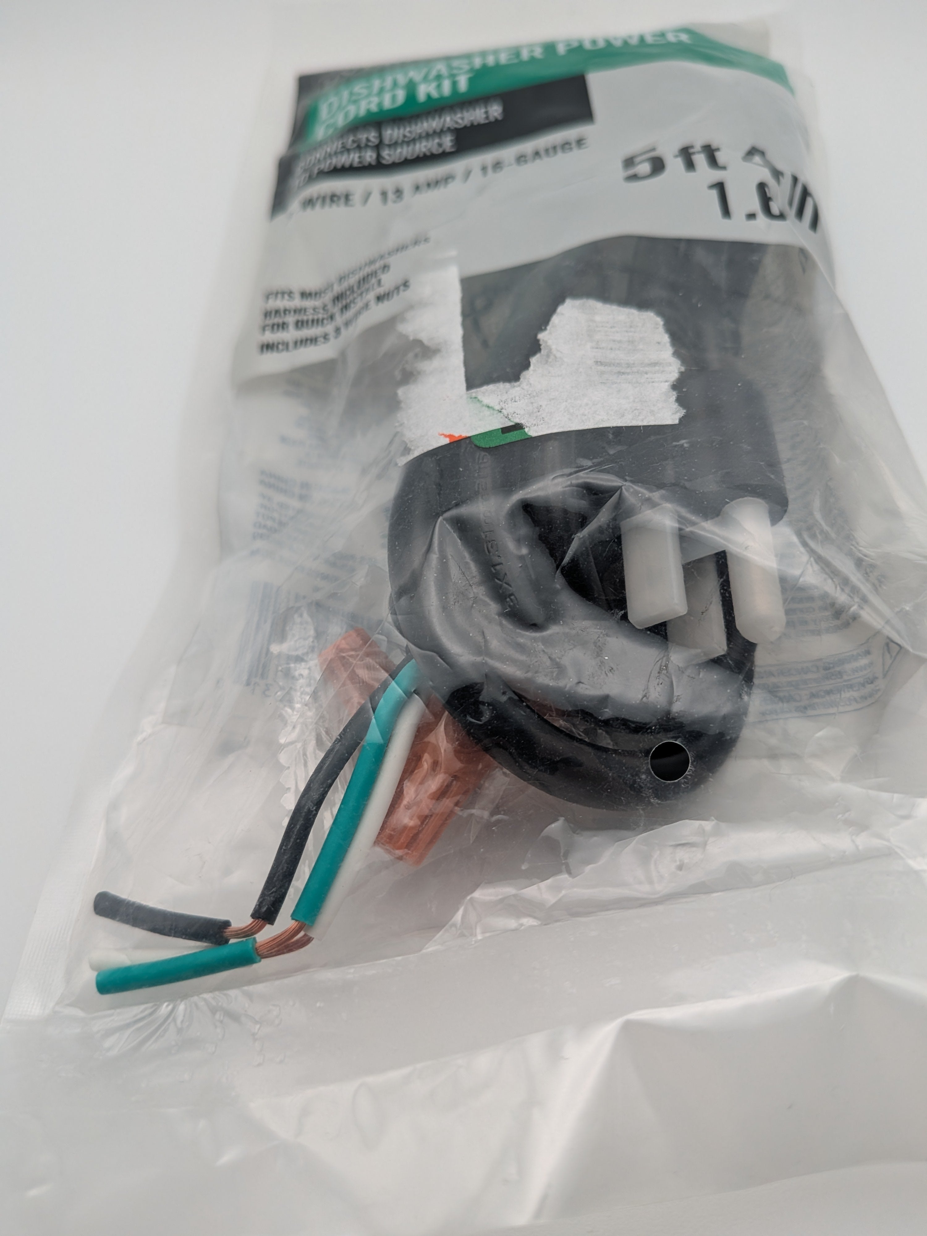 Dishwasher Power Cord Kit 5 ft. 4 in. 3- Wire / 13 AMP / 16-Gauge