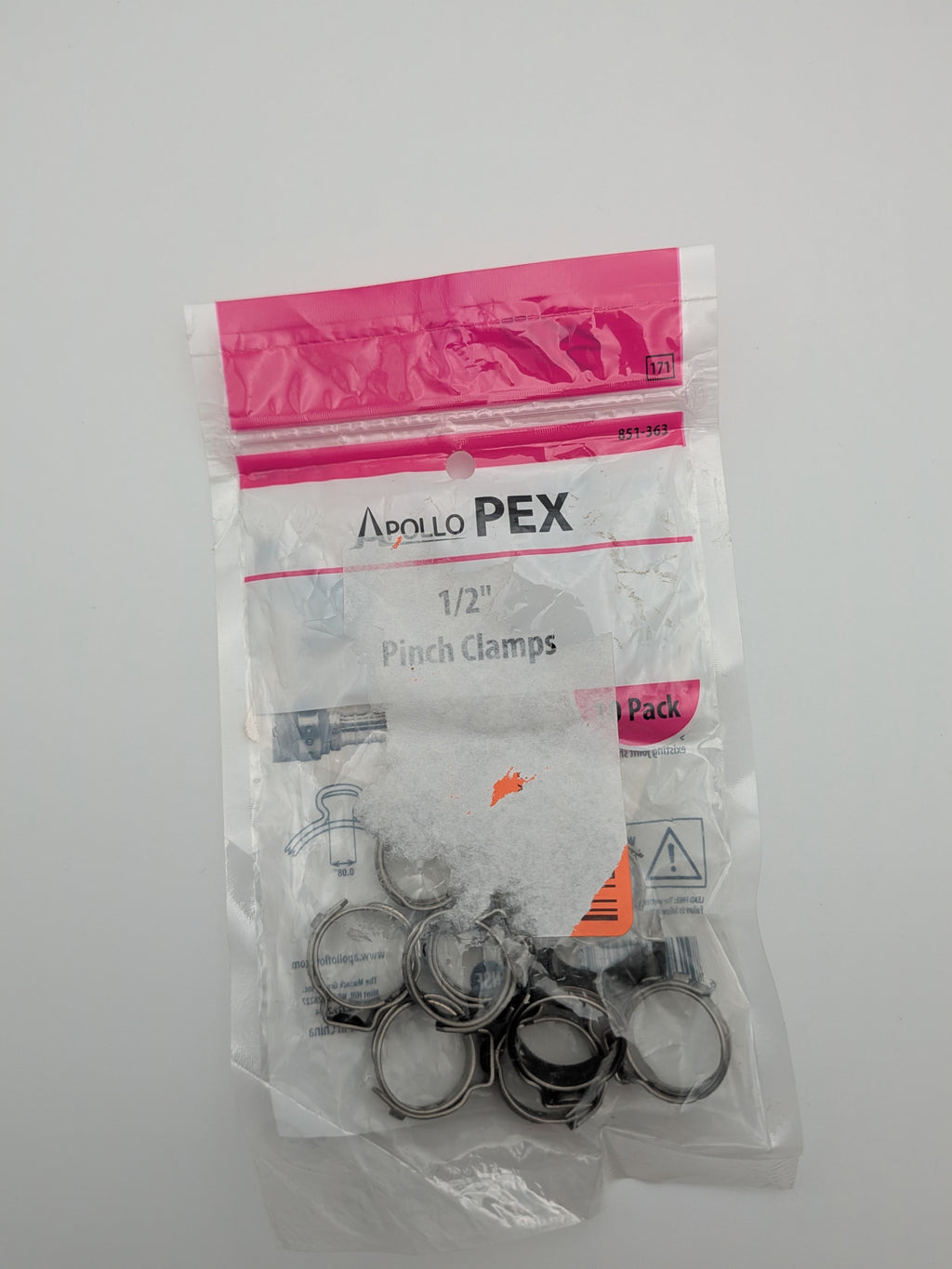 1/2 in Stainless Steel PEX-B Barb Pinch Clamp (25pk)