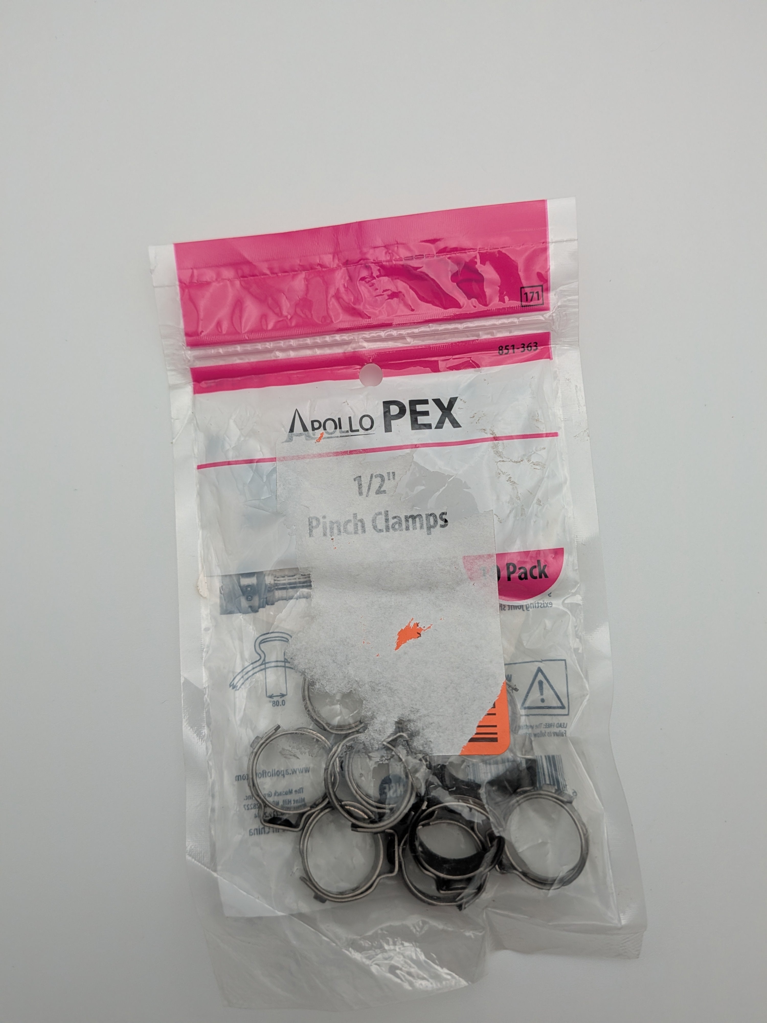 1/2 in Stainless Steel PEX-B Barb Pinch Clamp (25pk)