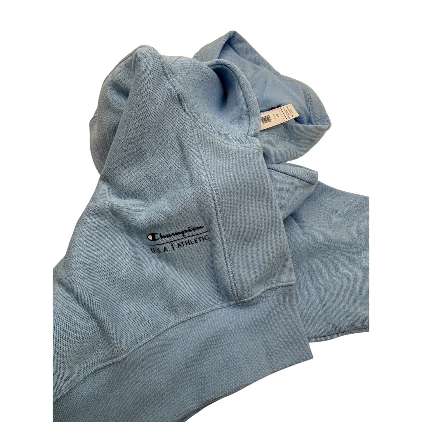 Champion Women's Cropped Hooded Fleece Zip-Up Hoodie - Light Blue Large