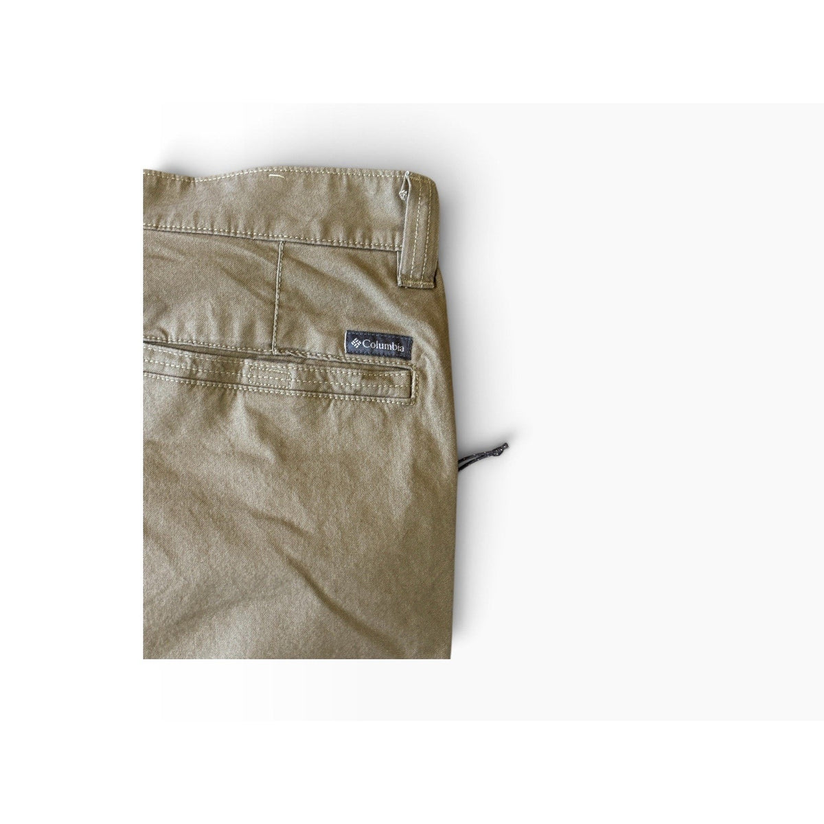 Columbia Men's Green Canvas Cotton Blend Pants Regular Fit Straight Leg 34"