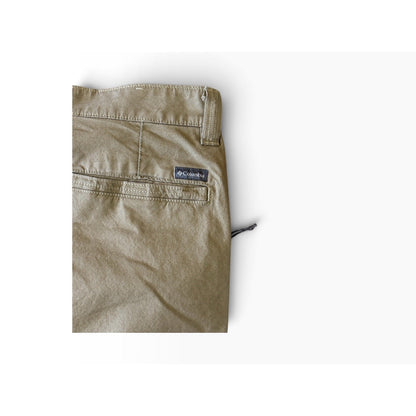 Columbia Men's Green Canvas Cotton Blend Pants Regular Fit Straight Leg 34"