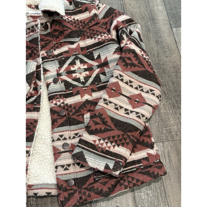 Wrangler Retro Women’s M Aztec Southwestern Lined Button Jacket Pockets Fall