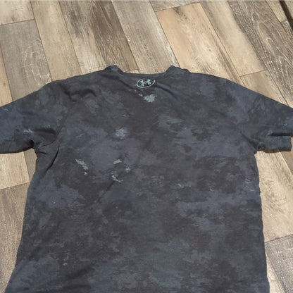 Under Armour Project Rock Men's Black/Gray Camo Logo Tagless Crew T-Shirt L
