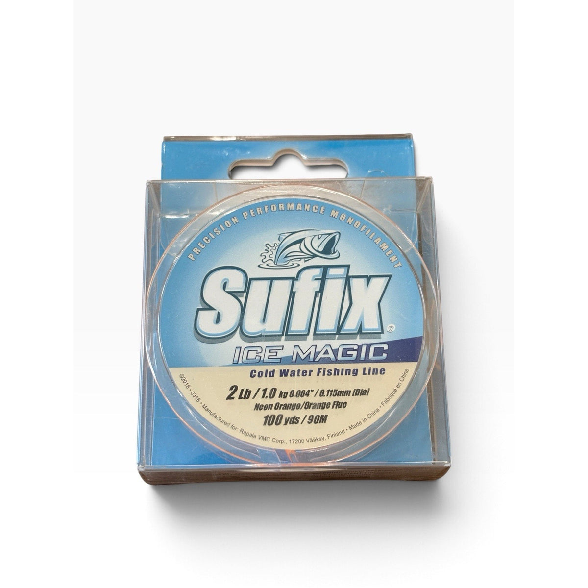 Sufix Ice Magic Monofilament Ice Fishing Line 2 lb 100 yds Orange Low Memory