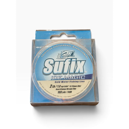 Sufix Ice Magic Monofilament Ice Fishing Line 2 lb 100 yds Orange Low Memory
