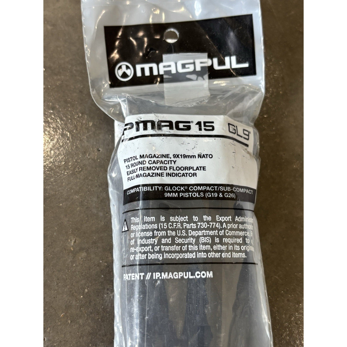 Magpul PMAG 15 GL9 10-Round 9x19mm NATO Polymer Handgun Magazine