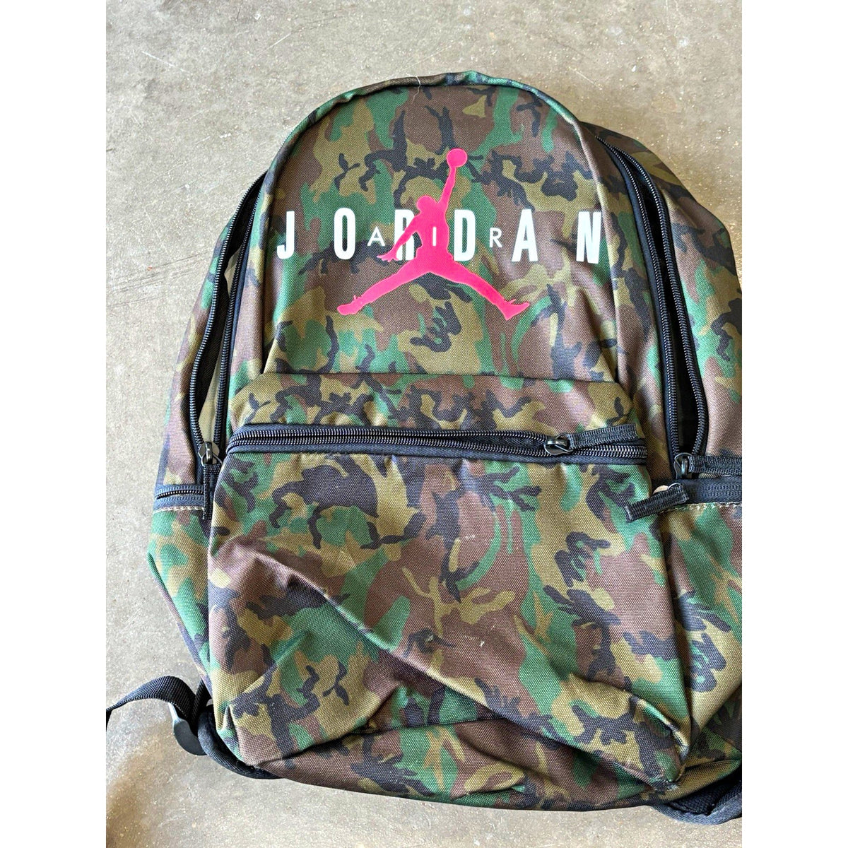 Jordan Jumpman Camouflage Backpack Zip Closure Medium Unisex Adjustable Strap