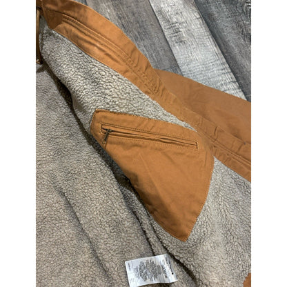 Carhartt Men’s Loose Fit Hooded Lined Full Zip Jacket Brown Size M Mid-Length