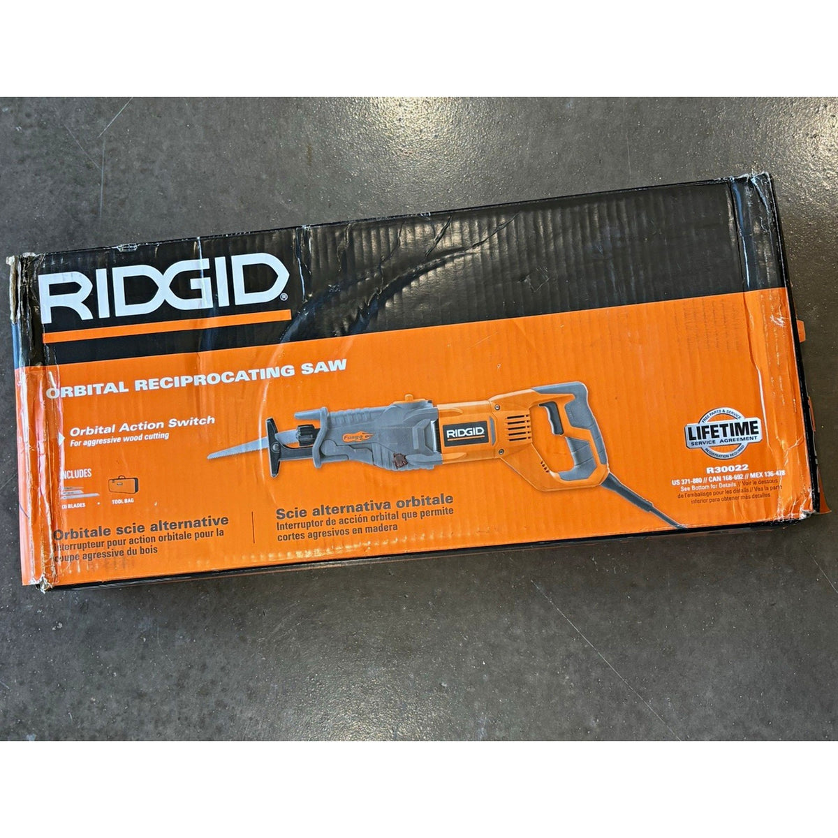 RIDGID R30022 Fuego Orbital Reciprocating Saw Corded 8ft w/ Bag & Blades