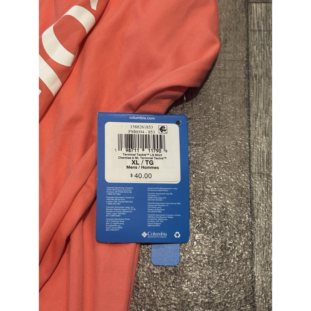Columbia PFG Terminal Tackle Omni-Shade UV Long Sleeve T-Shirt Orange XL