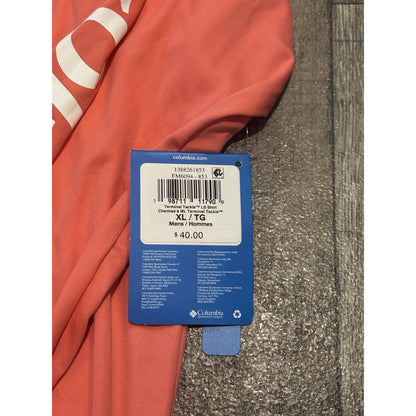 Columbia PFG Terminal Tackle Omni-Shade UV Long Sleeve T-Shirt Orange XL
