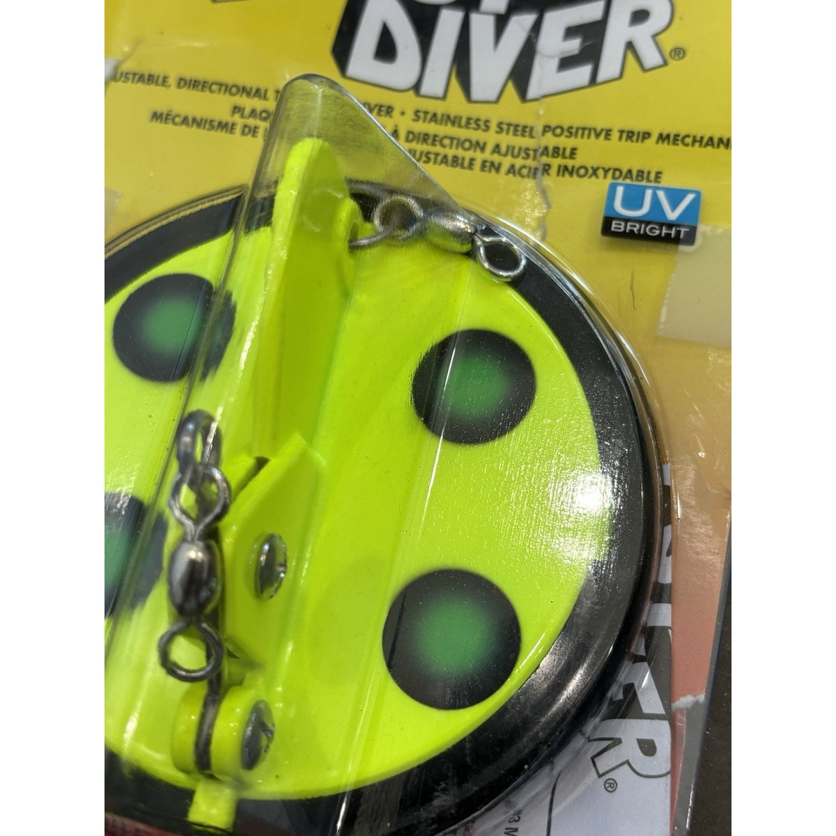 Luhr-Jensen Dipsy Diver Size 1 UV Bright Yellow/Black/Green 146g Steel