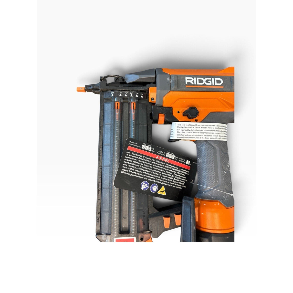 RIDGID AT161001 18-Gauge Brad Nail Gun Straight Pneumatic Air Nailer 120 PSI