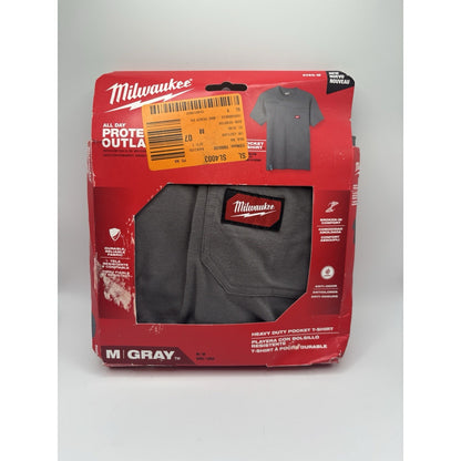 Milwaukee Men's Medium Gray GRIDIRON Cotton/Polyester Pocket T-Shirt