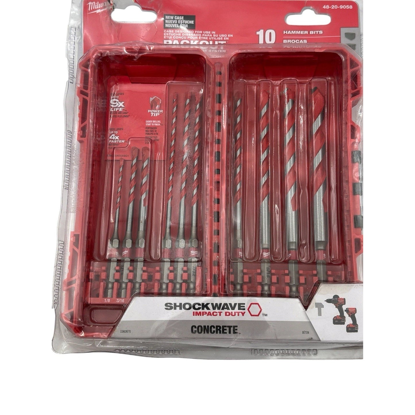 Milwaukee Tool 48-20-9058 Shockwave Impact Duty Carbide Hammer Drill Bit Set, 6