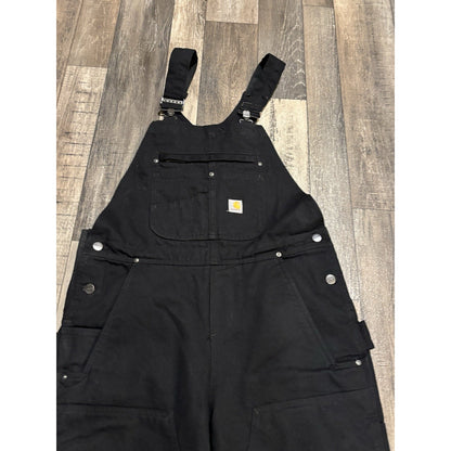 Carhartt Men's Insulated Bib Overalls 3M Thinsulate Black Canvas OR4031-W