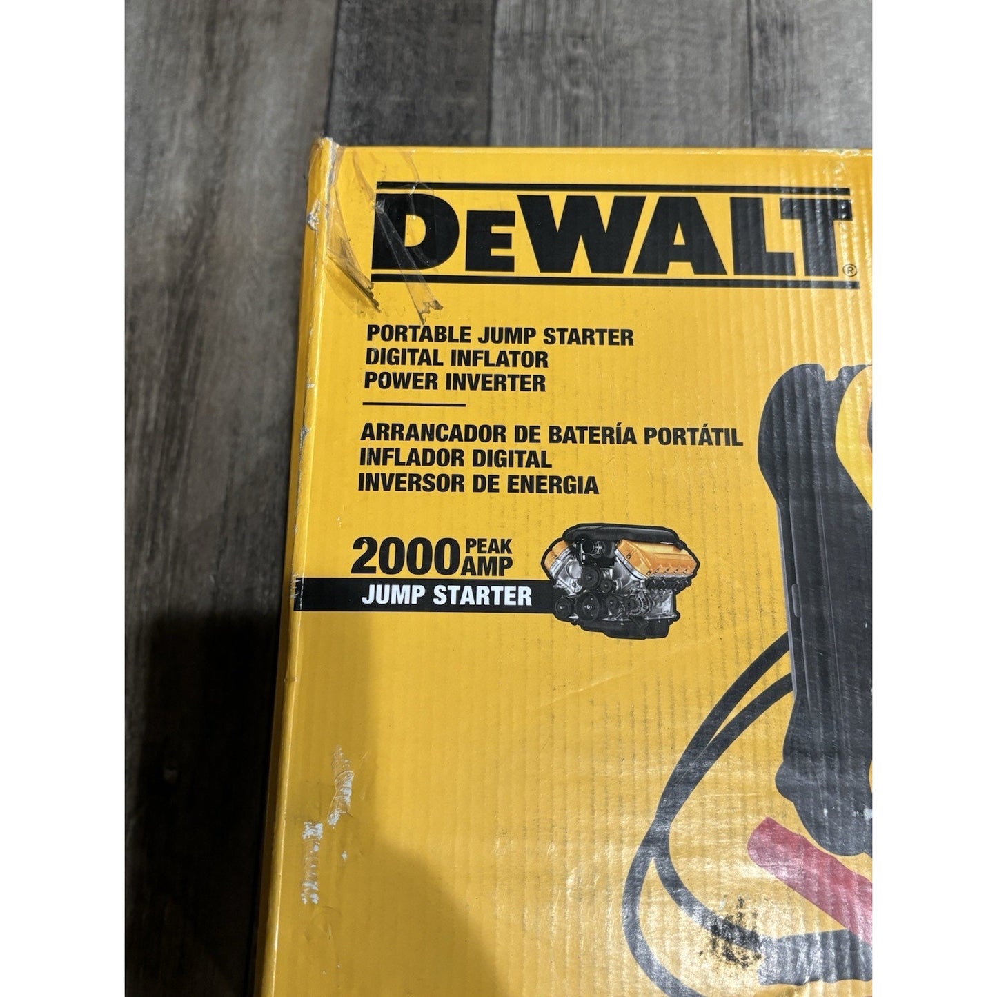 DEWALT Portable Power 2000 Peak Amp Jump Starter w/Digital Compressor NO CHARGER