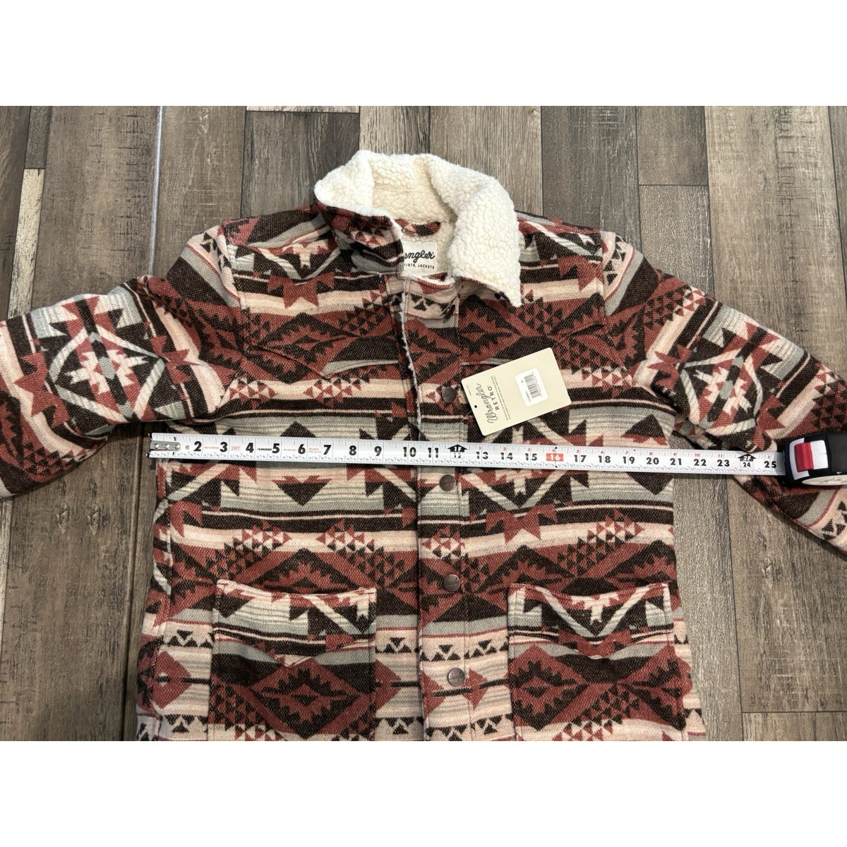 Wrangler Retro Women’s M Aztec Southwestern Lined Button Jacket Pockets Fall
