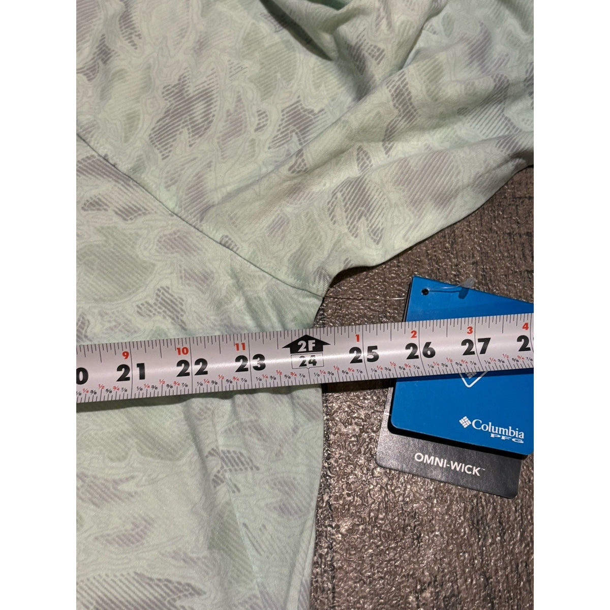 Columbia PFG Omni-Wick Men's XL Green/Gray Camo Long Sleeve Crew Neck Tee