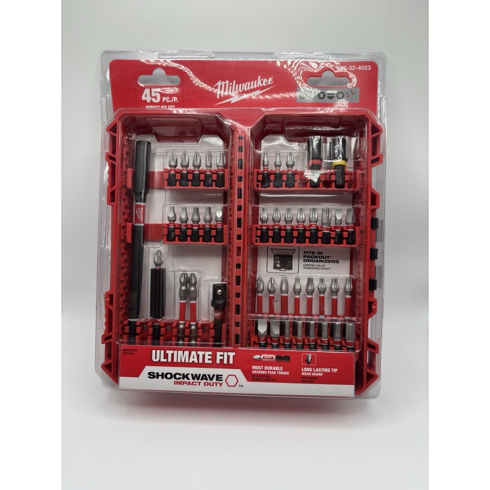 Milwaukee 48-32-4023 Impact Duty Steel Driver Bit Set of 45 Piece