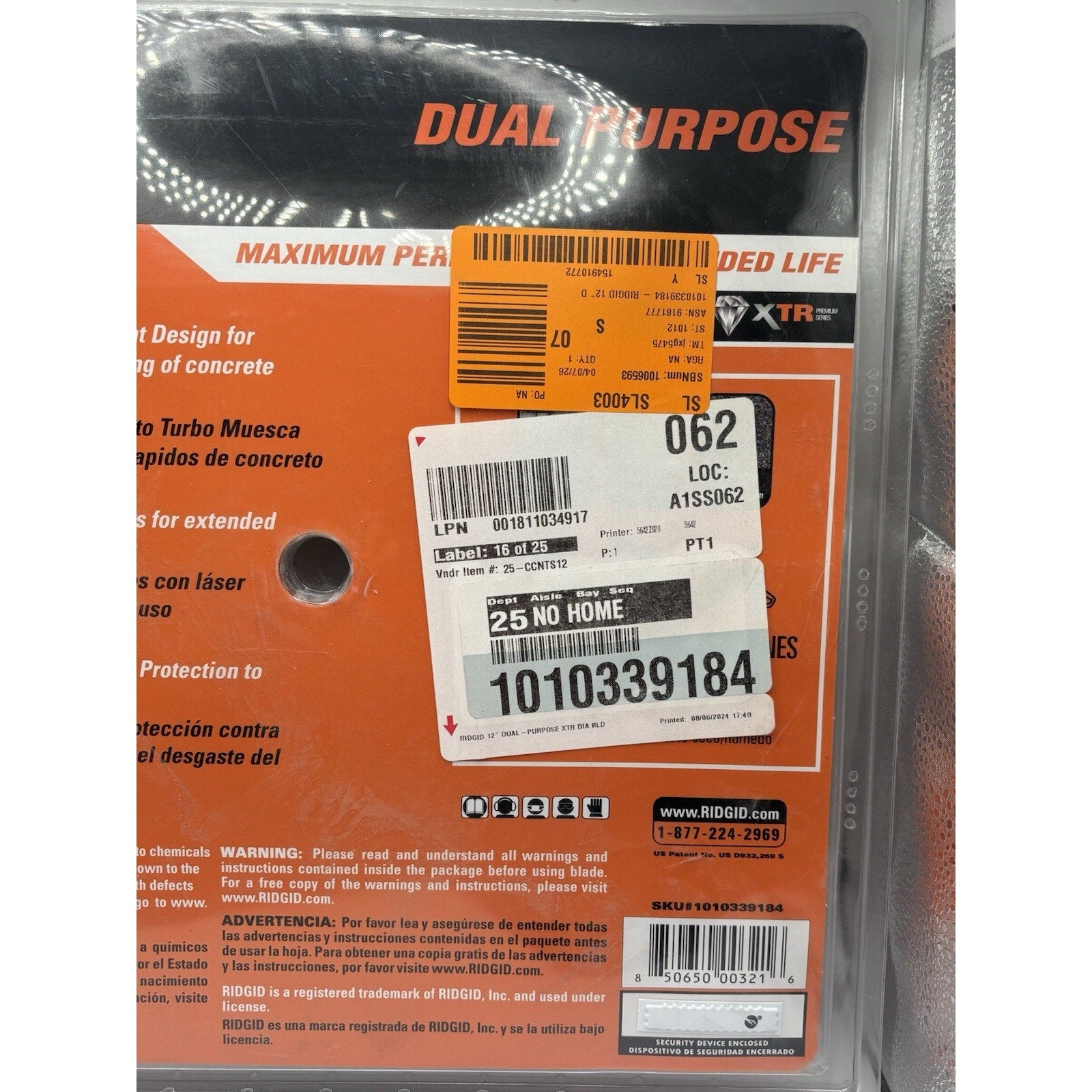 Ridgid 12 in. Masonry XTR Dual Purpose Cutting Segmented Rim Diamond Saw Blade