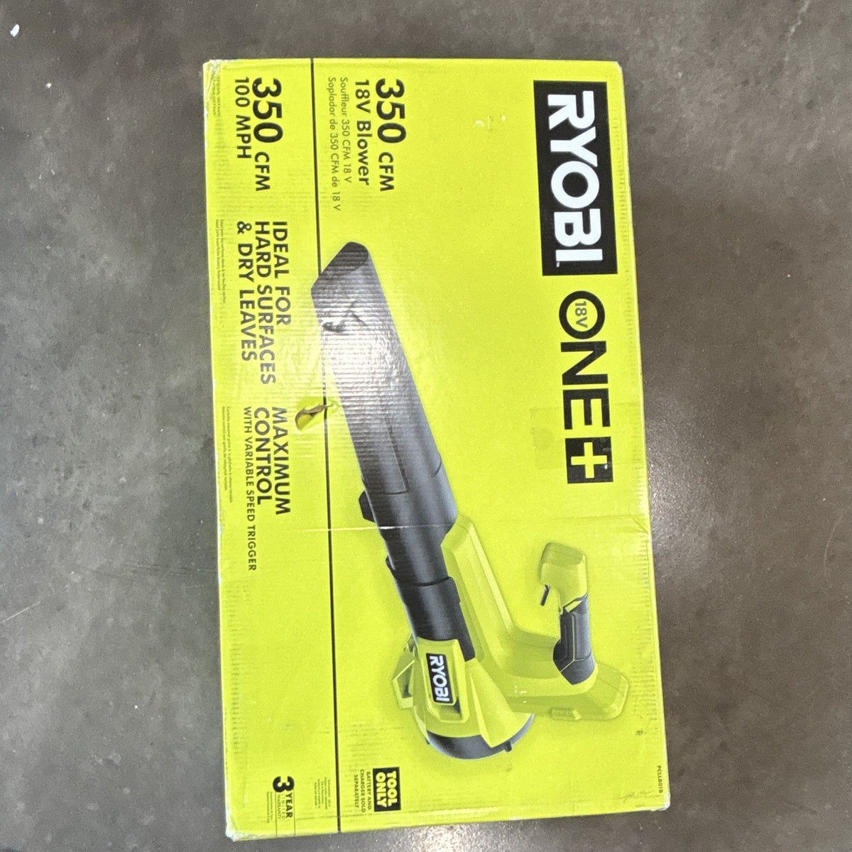 Ryobi ONE+ 18V Handheld Leaf Blower 350 CFM Variable Speed Tool Only PCLLB01B