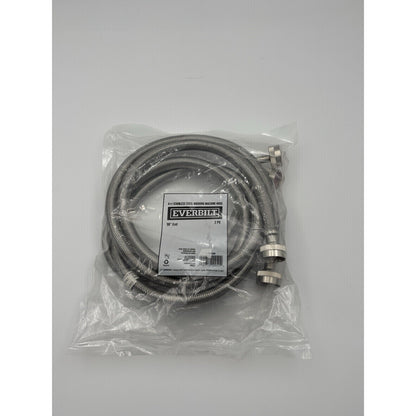 Everbilt 4 ft. Stainless Steel Washing Machine Connector Hoses (2-Pack)- 90* End