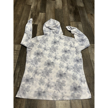 Free Country Sun Free UPF 50 Hooded Full Zip Women’s Track Jacket L Gray Floral