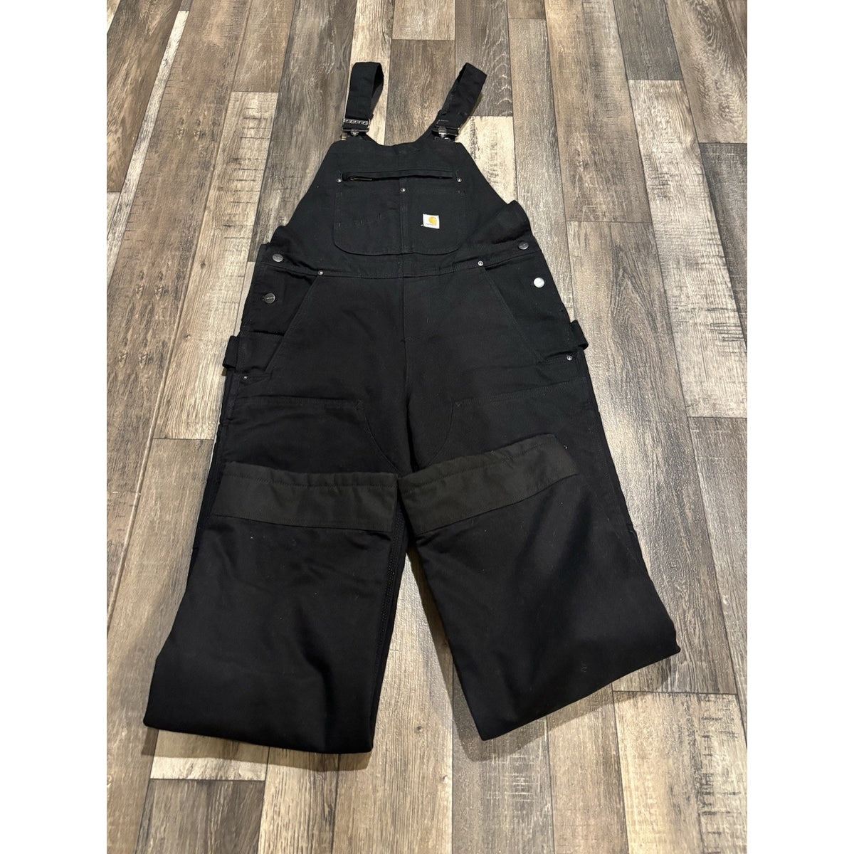 Carhartt Men's Insulated Bib Overalls 3M Thinsulate Black Canvas OR4031-W