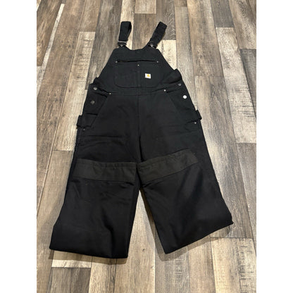 Carhartt Men's Insulated Bib Overalls 3M Thinsulate Black Canvas OR4031-W